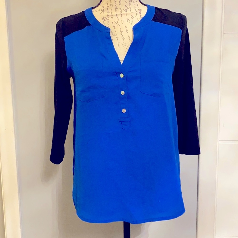 Express XS top/ shirt Blue/ Black